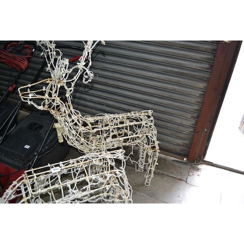 494 - Pair Of Ornamental Metal Reindeer Approx 2'4 & 4'