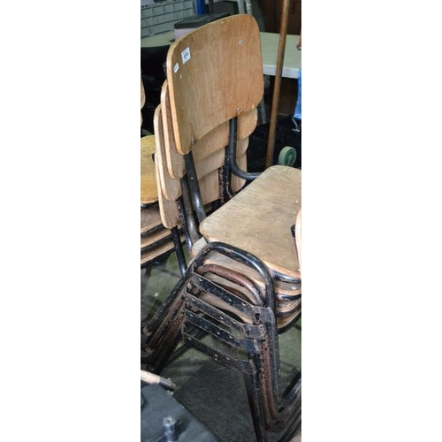 496 - Vintage Scool Chair x 4