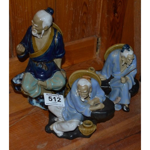 512 - 3 x Asian Figurines