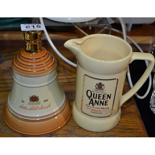 615 - Wade Scotch Whisky Bell + Wade Queen Anne Scotch Whisky Jug