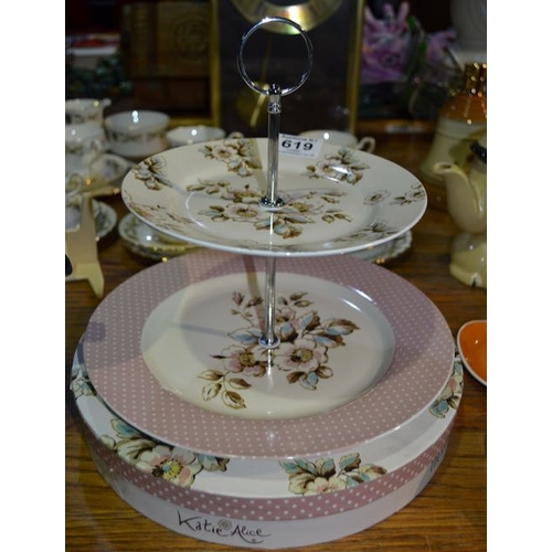 619 - Katie Alice Boxed 2 Tier Cake Stand