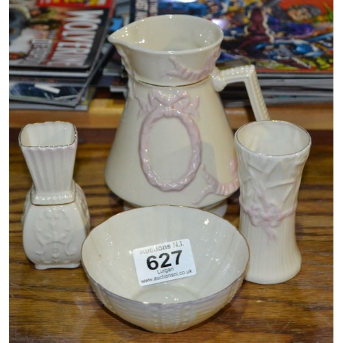 627 - 4pc Pink Detail Belleek