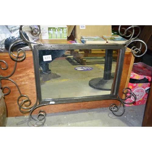 631 - Ornate metal Scroll Work Mirror