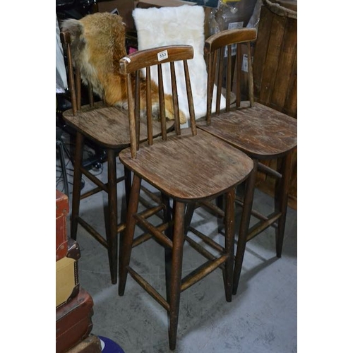 553 - 4 x Stick Back High Bar Stools