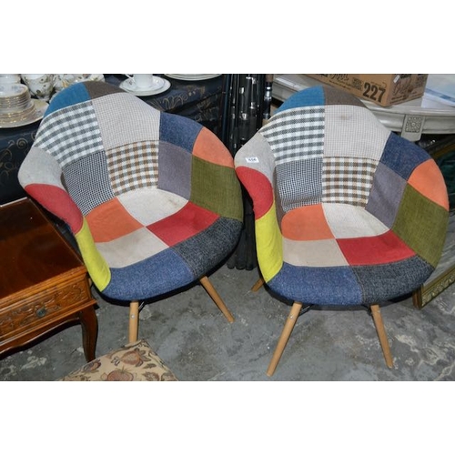 556 - Pair Of Patchwork Tub Chairs