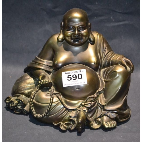 590 - Bronzed Buddha Figurine