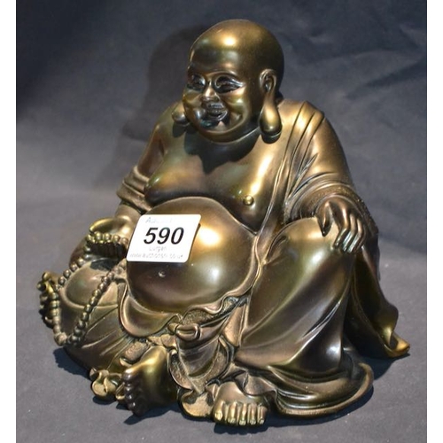 590 - Bronzed Buddha Figurine