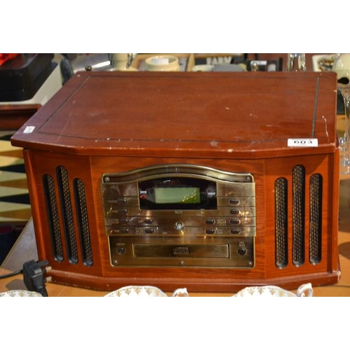 603 - Vintage Style record Player Media Unit