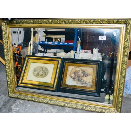 827 - Large Gilt Framed Mirror