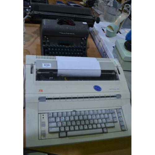 839 - Vintage Remington Typewriter + Imperial 400 Word Processor