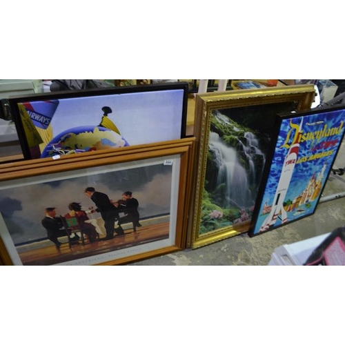 840 - 4 x Large Framed Pictures