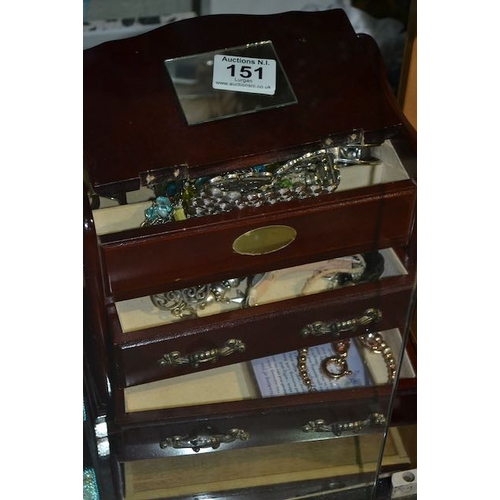 151 - Jewellery Box & Contents