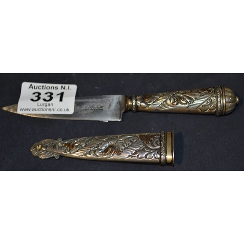 331 - Ornate Knife In Sheath