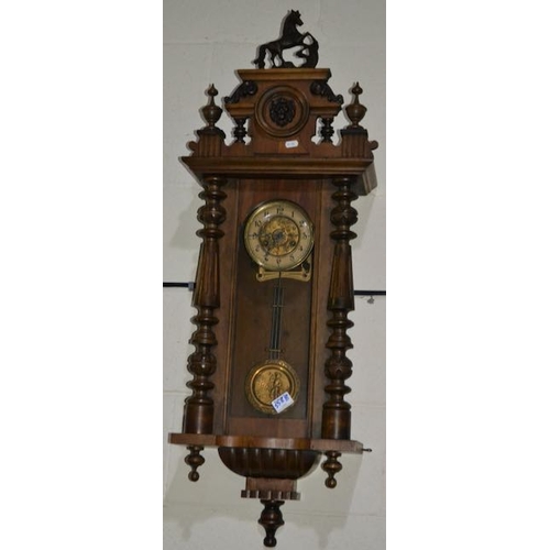 558B - Antique Frederick Mauthe Spring Driven Vienna Wall Clock - 44