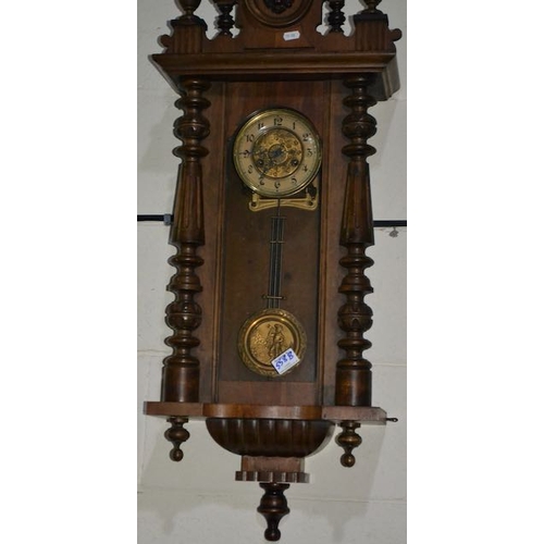 558B - Antique Frederick Mauthe Spring Driven Vienna Wall Clock - 44