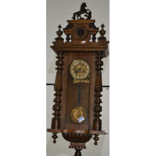 558B - Antique Frederick Mauthe Spring Driven Vienna Wall Clock - 44