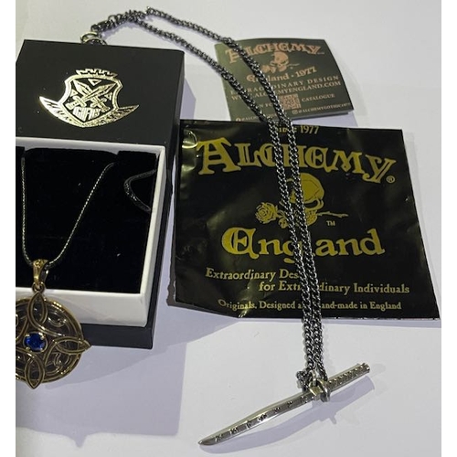 1018 - Reclaimer Vintage Necklace Set + Celtic Pendant Necklace + Alchemy Samuri Necklace