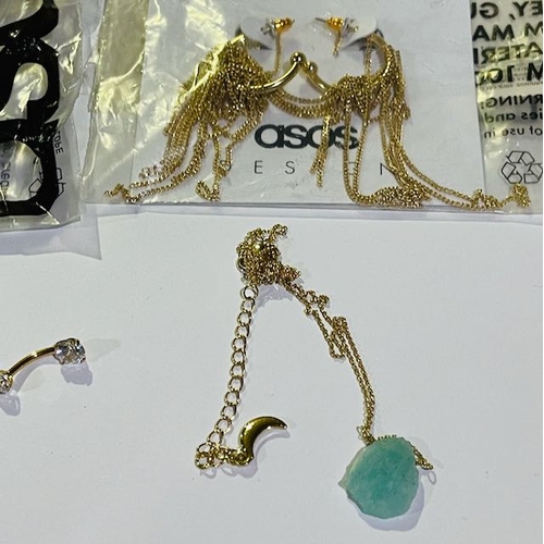 1019 - Asos Bracelet & Earrings + Luna Norte Pendant Necklace + Belly Button Bar