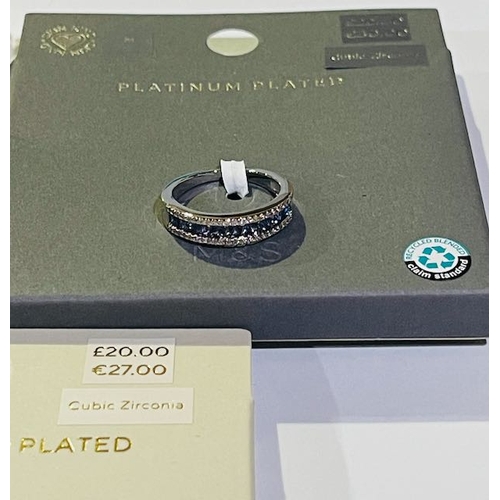 1020 - M & S 14k Gold Plated Ring x 2 + Platinum Plated Ring RRP £62