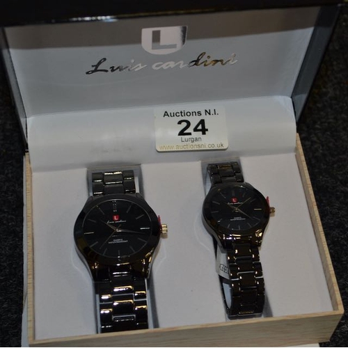 24 - Luis Cardini Twin Watch Set