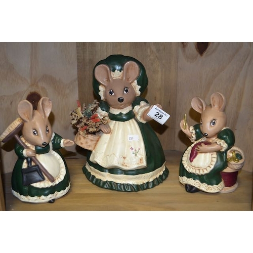 28 - Trio of Large Ceramic Mice