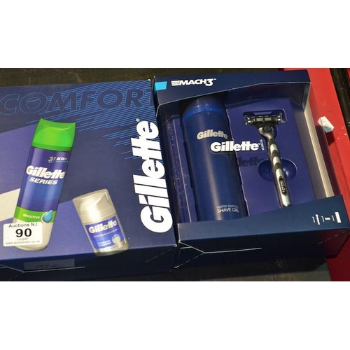 90 - 2 x Gillette Gift Sets - Mach 3 & Shave Gel