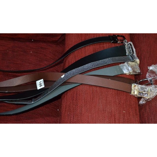 146 - 6 x Belts Incl Leather, Polo Etc