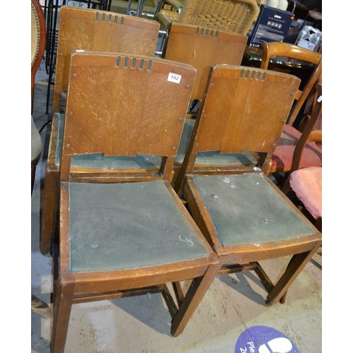 152 - Set Of 4 Vintage Arts & Crafts Chairs