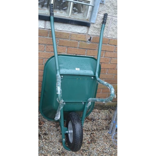 162 - Green Metal Wheelbarrow