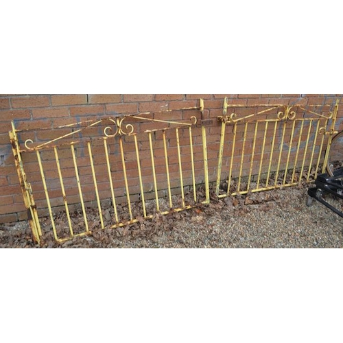 180 - Set Of Yellow Metal Garden Gates - Aprrox 4'3 x 2'7 Each