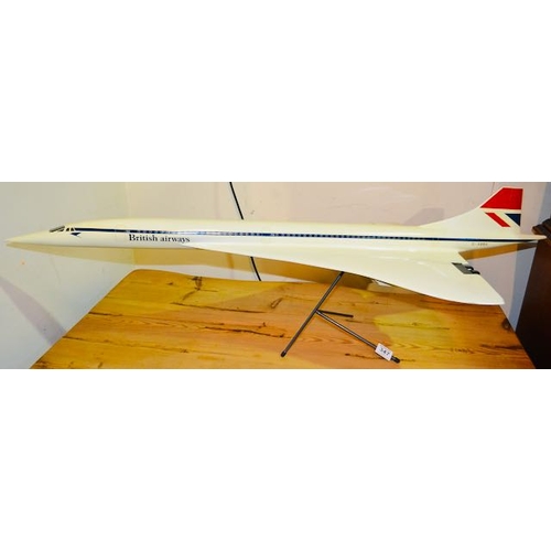 347 - British Airways Concorde Model with G-ABBA Livery on Stand - Appx 4' x 1'8 x 1'3