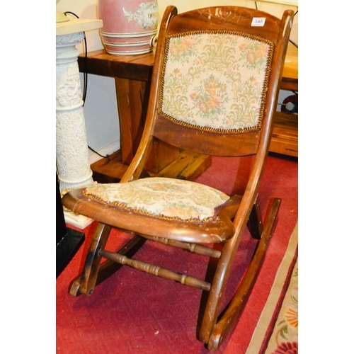 348 - Vintage Tapestry Rocking Chair