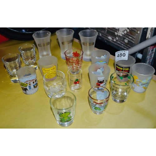 480 - Collection of Shot Glasses Incl Novelty