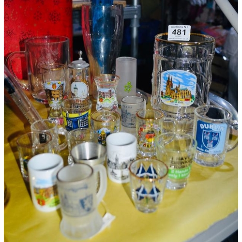 481 - Collection of Shot Glasses, Tankards etc