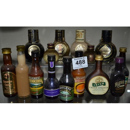 488 - Collection of 15 Decorative Miniatures Cream Bottles