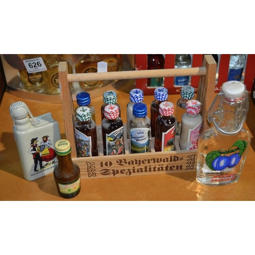 628 - Miniature 10 Bottle Bayerwald Crate + Others