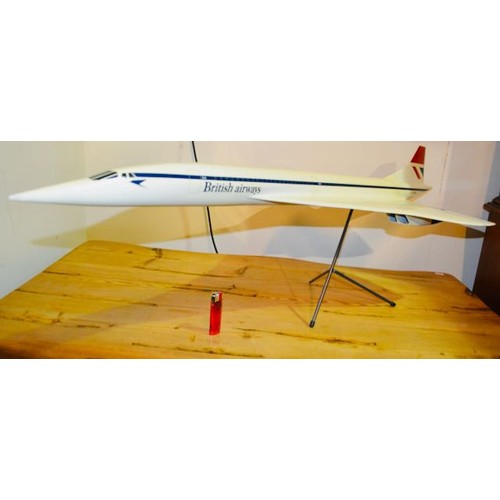 347 - British Airways Concorde Model with G-ABBA Livery on Stand - Appx 4' x 1'8 x 1'3