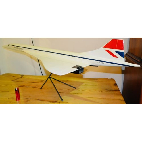 347 - British Airways Concorde Model with G-ABBA Livery on Stand - Appx 4' x 1'8 x 1'3