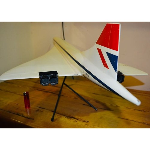 347 - British Airways Concorde Model with G-ABBA Livery on Stand - Appx 4' x 1'8 x 1'3