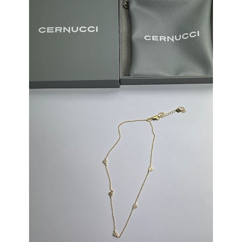 1059 - Cernucci Silver Gold Plated Heart Detail Necklace