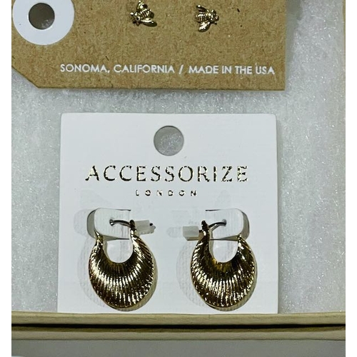 1083 - Amano Studio Bee Earrings + Accessories London Hoop Earrings + Coralie Dragonfly Earrings