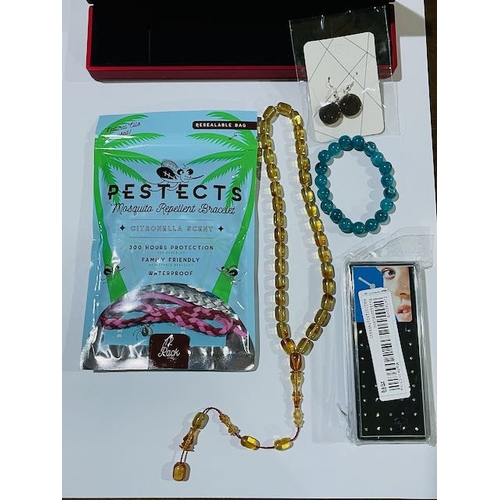 1116 - Pk Of Pestects Mosquitto Repellant Citronella Bracelets + Pk Of Nose Studs + Beaded Necklace & Brace... 