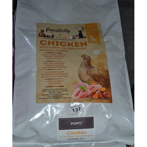 137 - Pawsivity 6kg Puppy Food Chicken With Turkey Etc - Grain Free