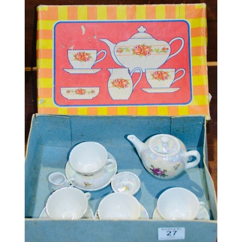 27 - Vintage Pearlised Miniature Teaset