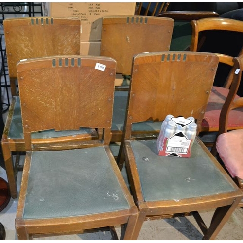 199 - Set of 4 Vintage Arts & Crafts Chairs