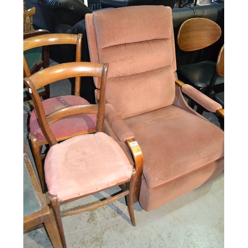 201 - Fabric Rocking Chair + Pair of Vintage chairs