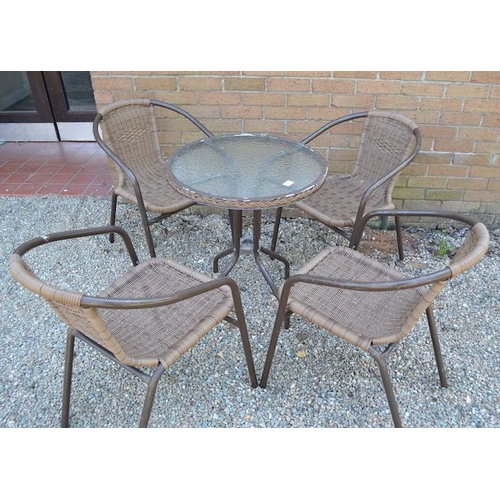 208 - Glass Top Patio Table & 4 Chairs