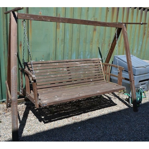 209 - Wooden Garden Swing Bench
