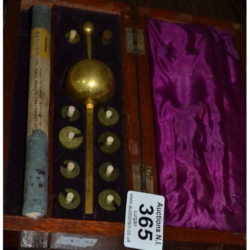 365 - A 19th century mahogany cased Sikes Hydrometer by Loftus