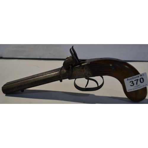 370 - Percussion Double Barrel Pistol c1840s